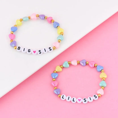 Bracelet Sœur Duo Cœurs Colorés