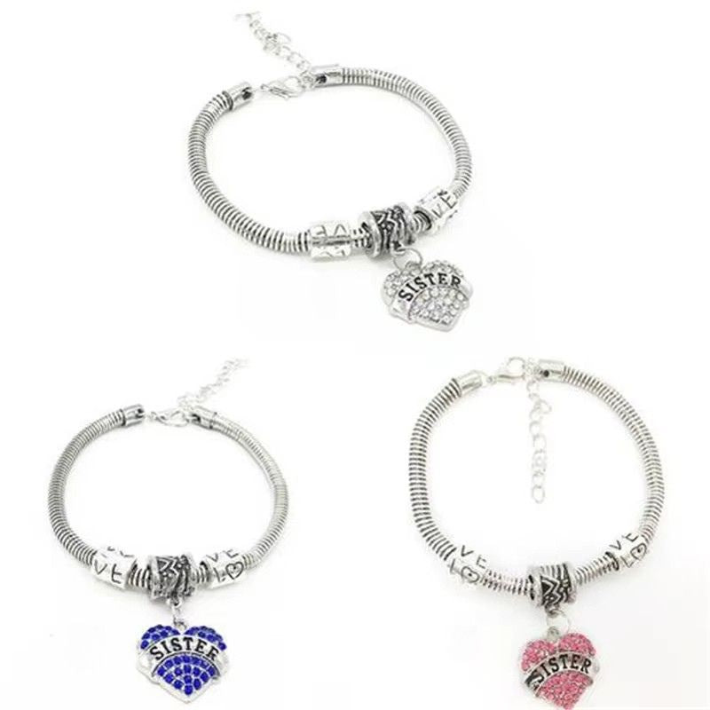 Bracelet Sœur Pendentif Coeur "Sisters"