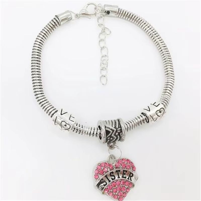 Bracelet Sœur Pendentif Coeur "Sisters"