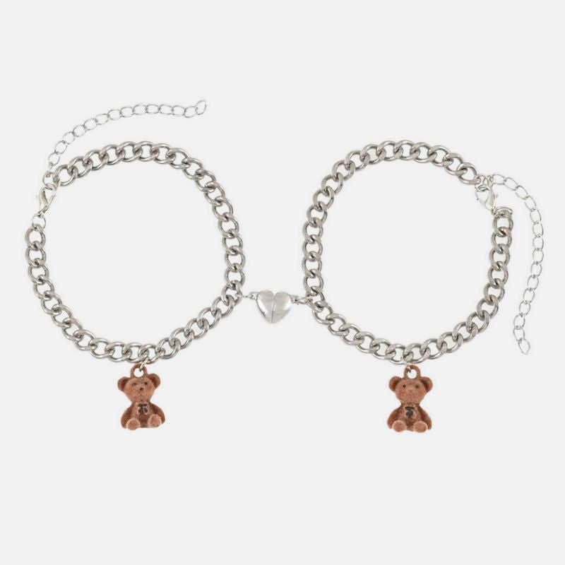 Bracelet Sœur Petits Oursons et Coeur Magnétique