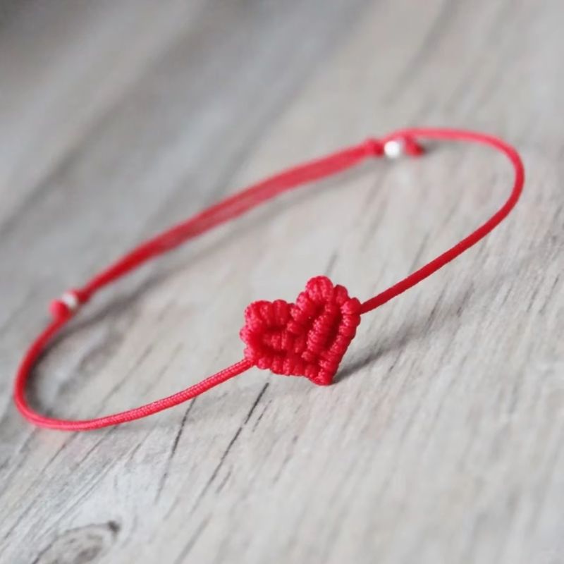 Bracelet Sœur en Tissu Motif Coeur