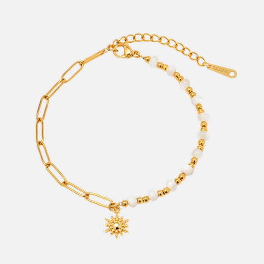 Bracelet Soleil à Perles en Acier Inoxydable