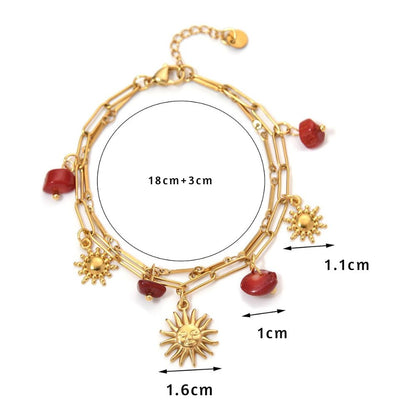 Bracelet Soleil en Pierre et Acier Inoxydable