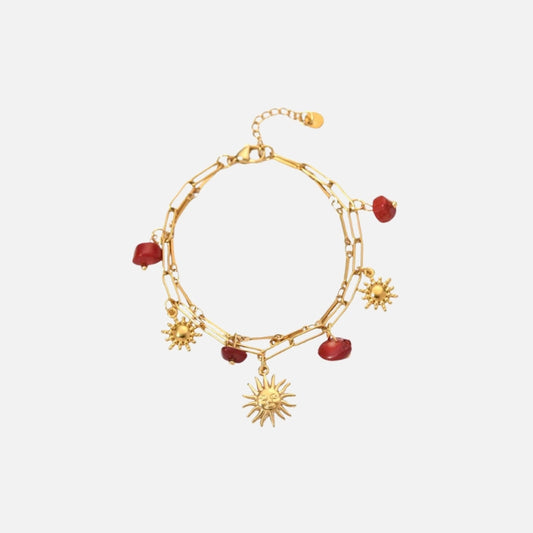 Bracelet Soleil en Pierre et Acier Inoxydable