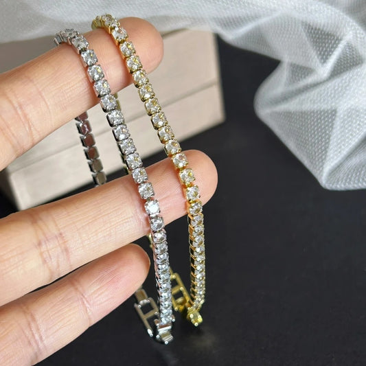 Bracelet Tennis Femme Acier Inoxydable Éclat Et Finesse