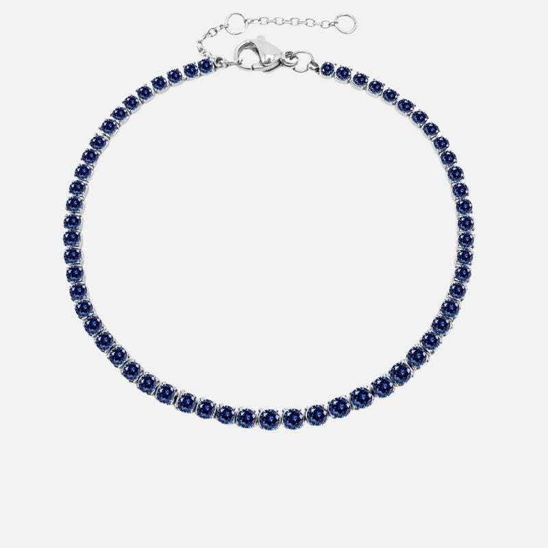 Bracelet Tennis Femme Argenté Délicat - Acier Inoxydable