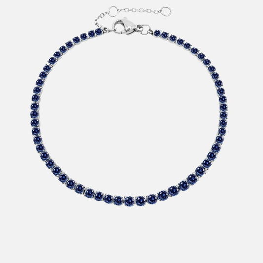 Bracelet Tennis Femme Argenté Délicat - Acier Inoxydable