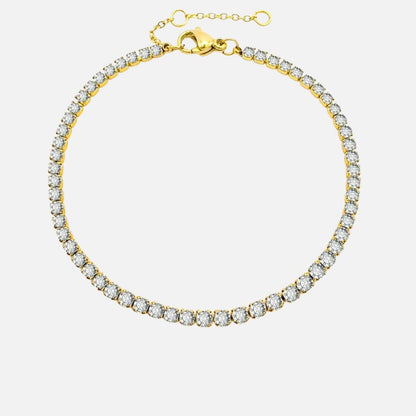 Bracelet Tennis Femme Doré  Élégant - Acier Inoxydable