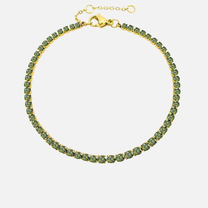 Bracelet Tennis Femme Doré  Élégant - Acier Inoxydable