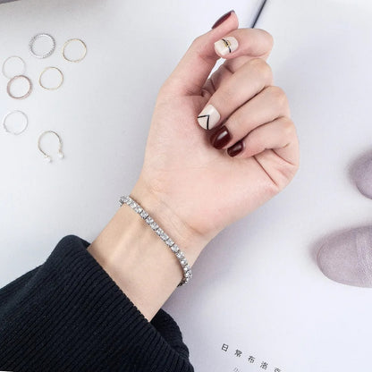Bracelet Tennis Femme Élégance Cristalline