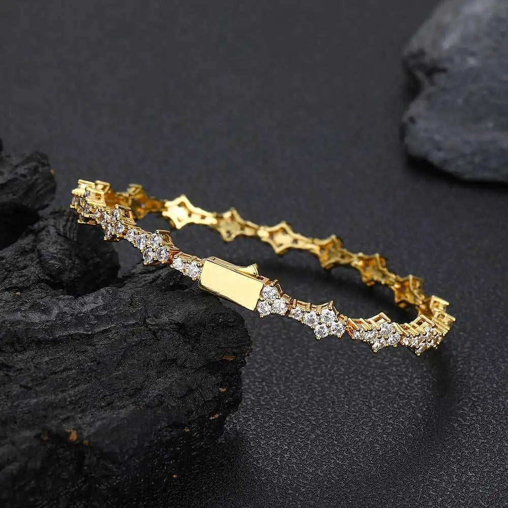 Bracelet Tennis Homme En Cuivre Et Zircon
