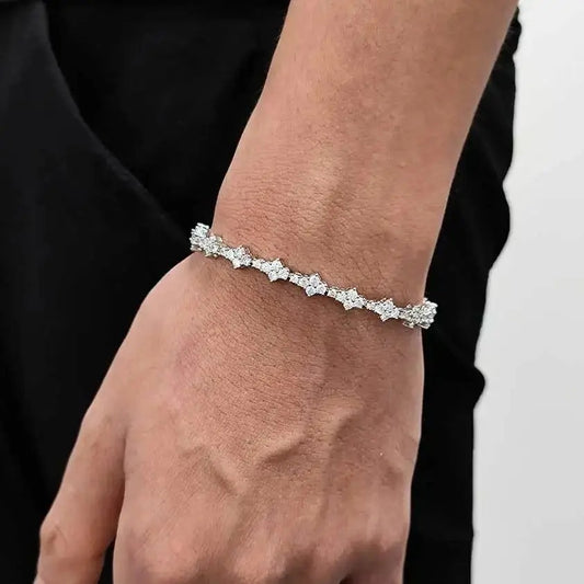 Bracelet Tennis Homme En Cuivre Et Zircon