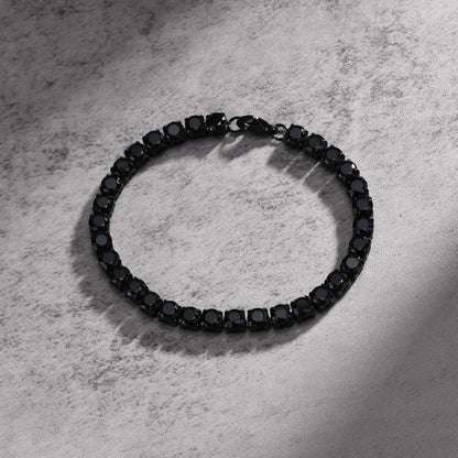 Bracelet Tennis Homme Noir - Acier Inoxydable