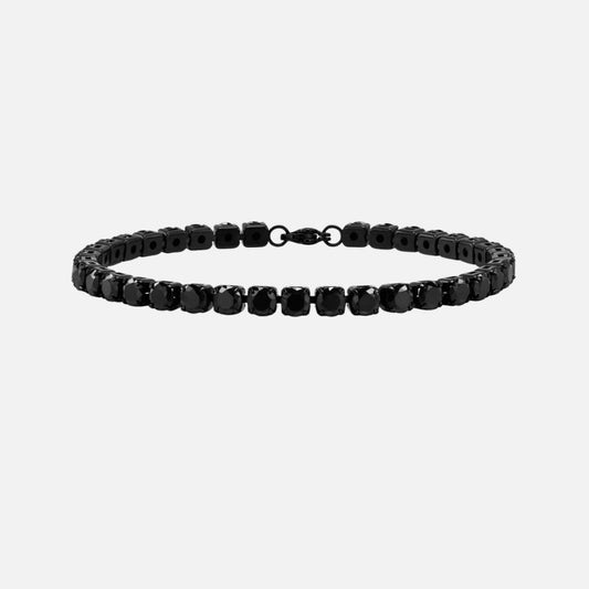 Bracelet Tennis Homme Noir - Acier Inoxydable