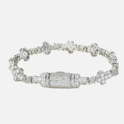 Bracelet Tennis Homme Trèfles Pavés Zircons