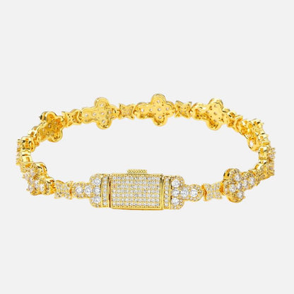 Bracelet Tennis Homme Trèfles Pavés Zircons