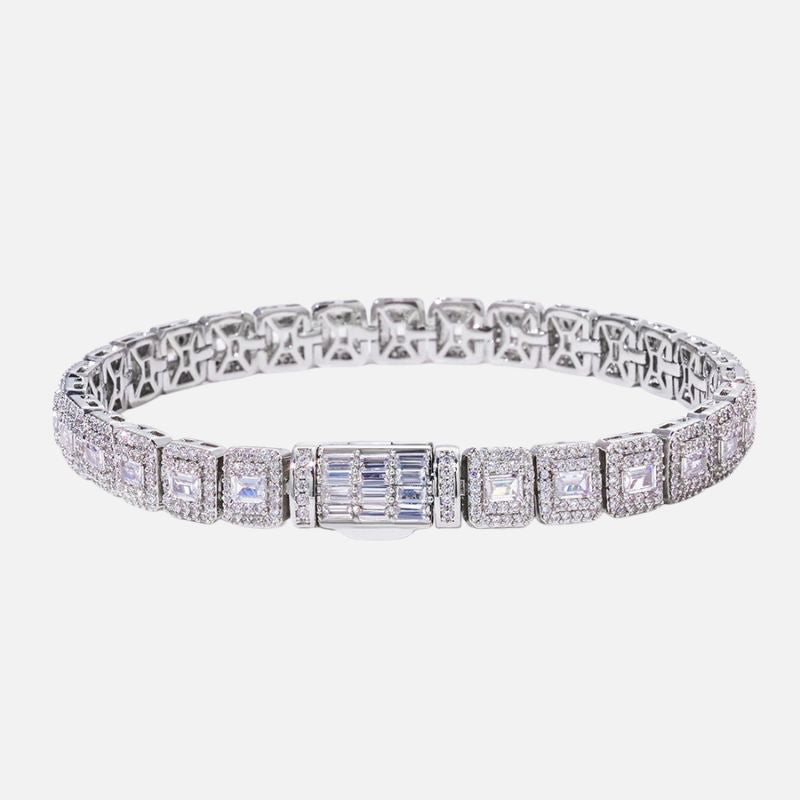 Bracelet Tennis Homme Zircon Baguette Pavé