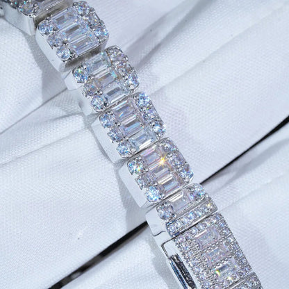 Bracelet Tennis Homme Zircon Baguette Pavé