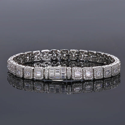 Bracelet Tennis Homme Zircon Baguette Pavé