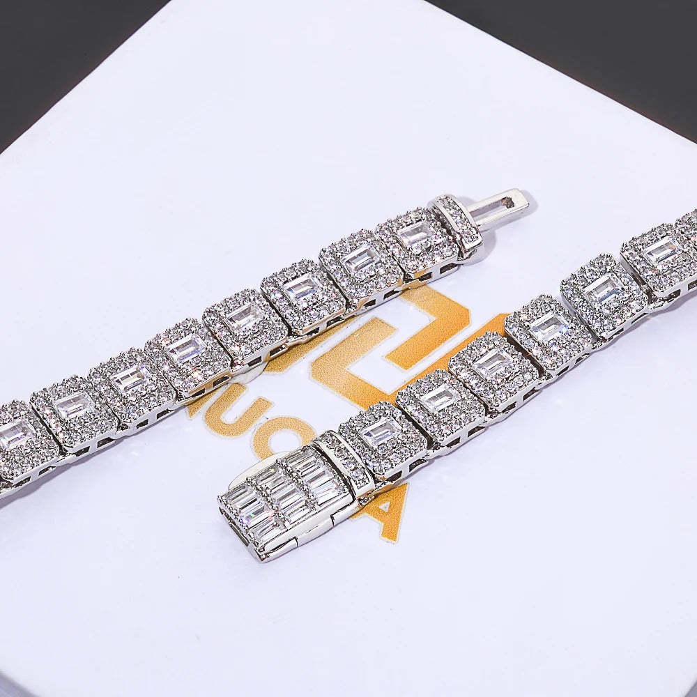 Bracelet Tennis Homme Zircon Baguette Pavé