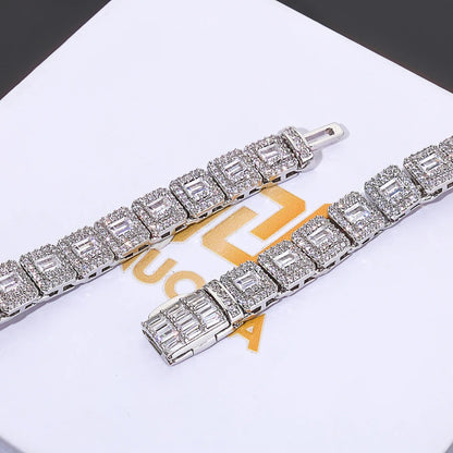 Bracelet Tennis Homme Zircon Baguette Pavé