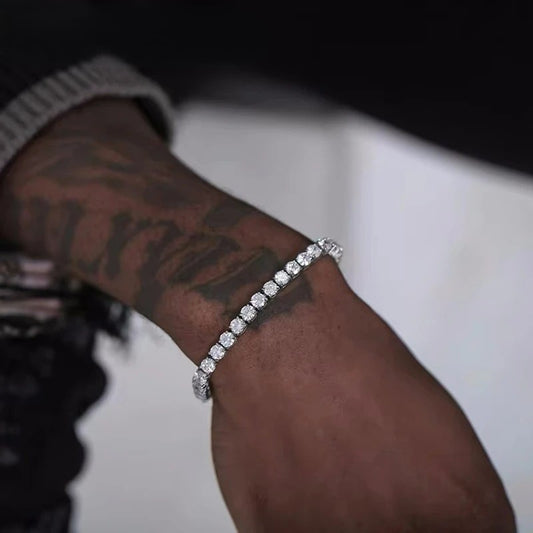 Bracelet Tennis Homme Zircon Étincelant