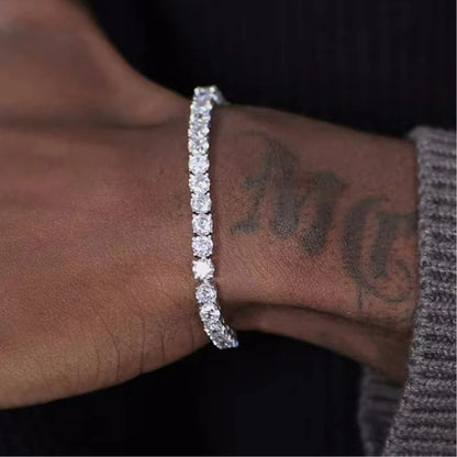 Bracelet Tennis Homme Zircon Étincelant