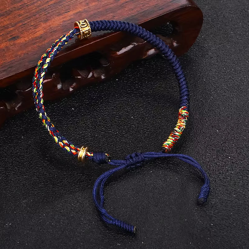 Bracelet Tibétain Corde Tressée Porte-Bonheur