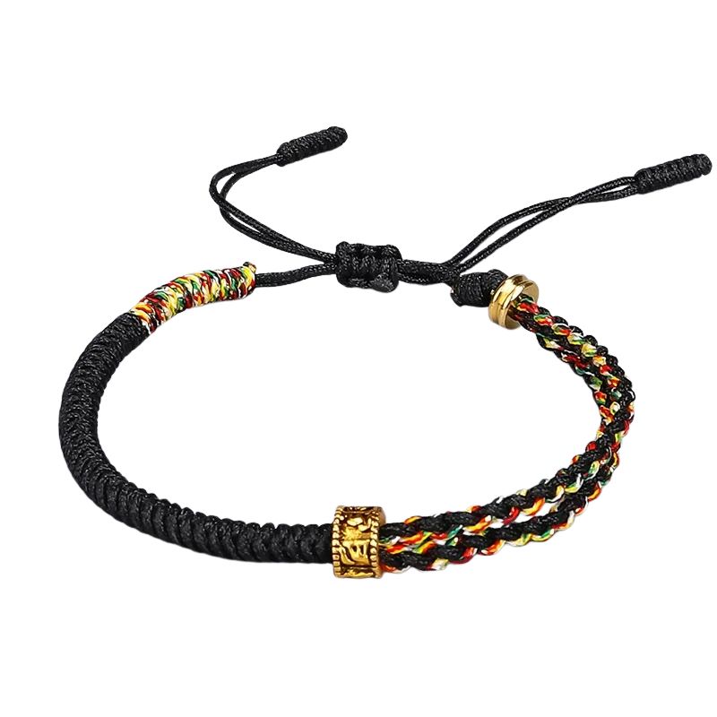 Bracelet Tibétain Corde Tressée Porte-Bonheur