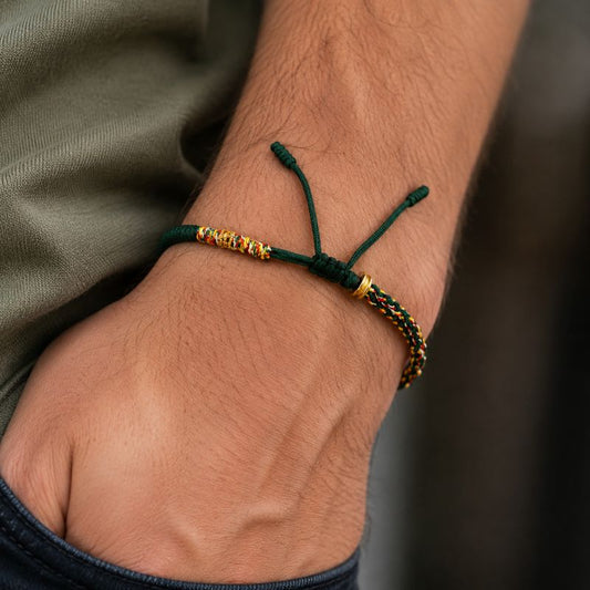 Bracelet Tibétain Corde Tressée Porte-Bonheur