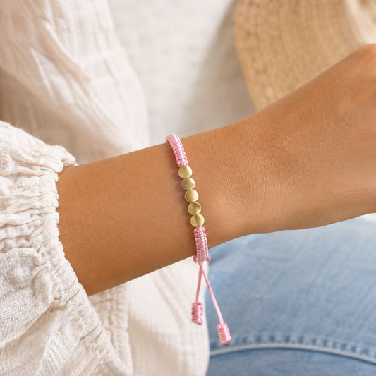 Bracelet Tibétain Cordon Coloré Perles Dorées