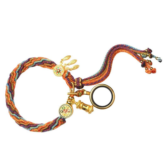 Bracelet Tibétain Cordon Multicolore et Médaillon