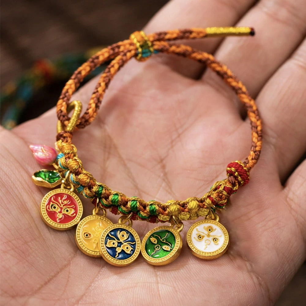 Bracelet Tibétain Femme Médaillons Porte-Bonheur