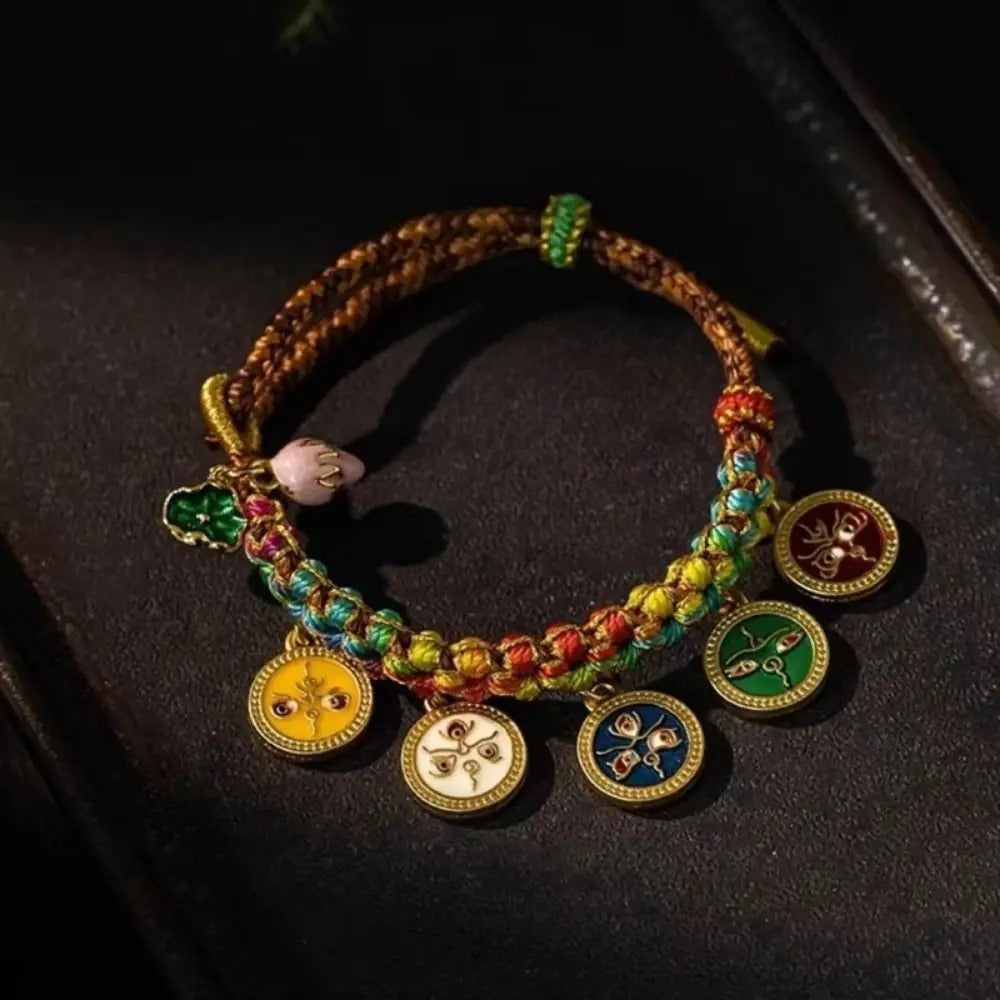 Bracelet Tibétain Femme Médaillons Porte-Bonheur