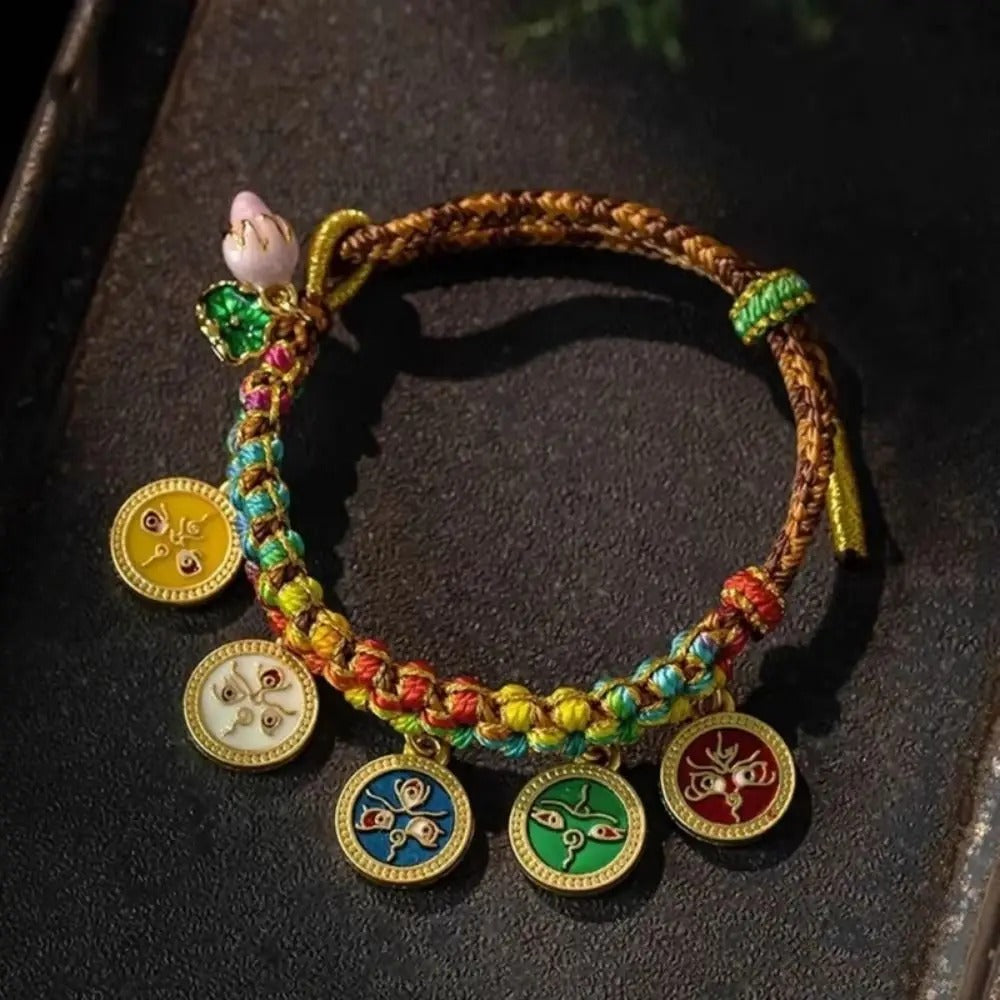 Bracelet Tibétain Femme Médaillons Porte-Bonheur