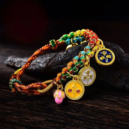 Bracelet Tibétain Femme Médaillons Porte-Bonheur