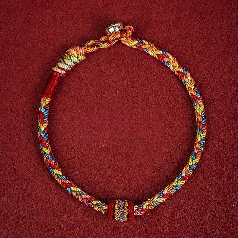Bracelet Tibétain Femme Tresse Multicolore