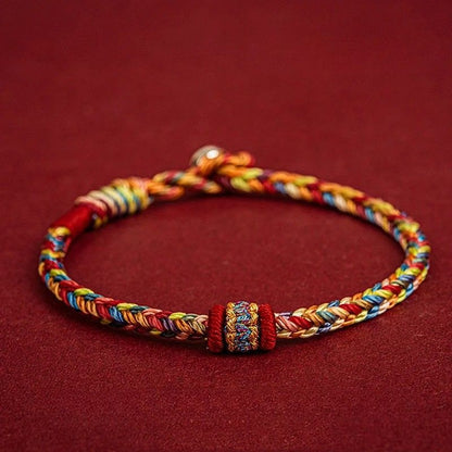 Bracelet Tibétain Femme Tresse Multicolore