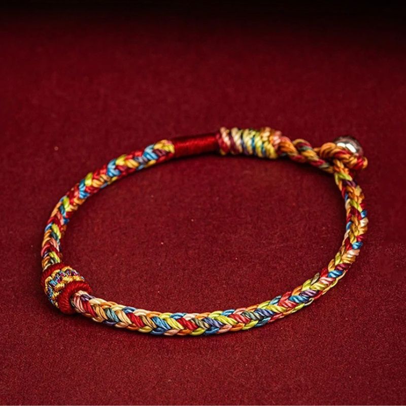 Bracelet Tibétain Femme Tresse Multicolore