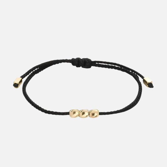 Bracelet Tibétain Femme Trois Perles Dorées