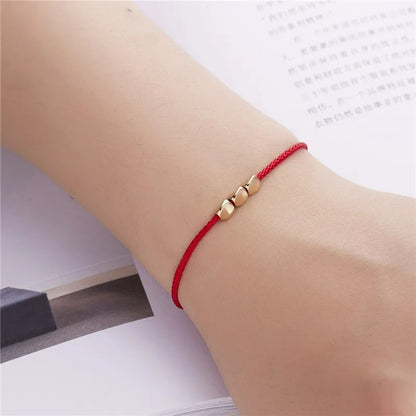 Bracelet Tibétain Femme Trois Perles Dorées