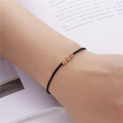 Bracelet Tibétain Femme Trois Perles Dorées