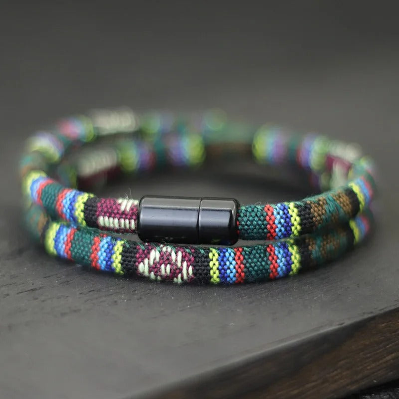 Bracelet en Tissu Double Tour Aimanté