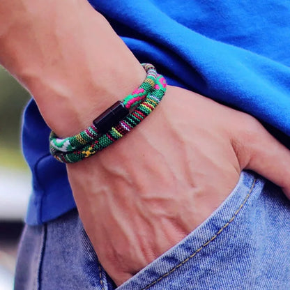 Bracelet en Tissu Double Tour Aimanté
