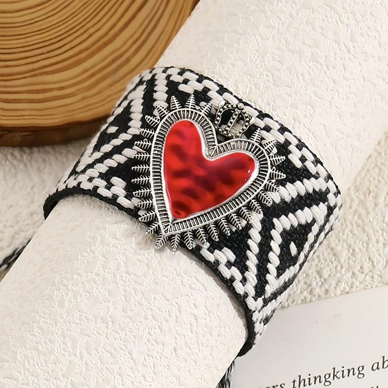 Bracelet en Tissu Femme Cœur Sacré