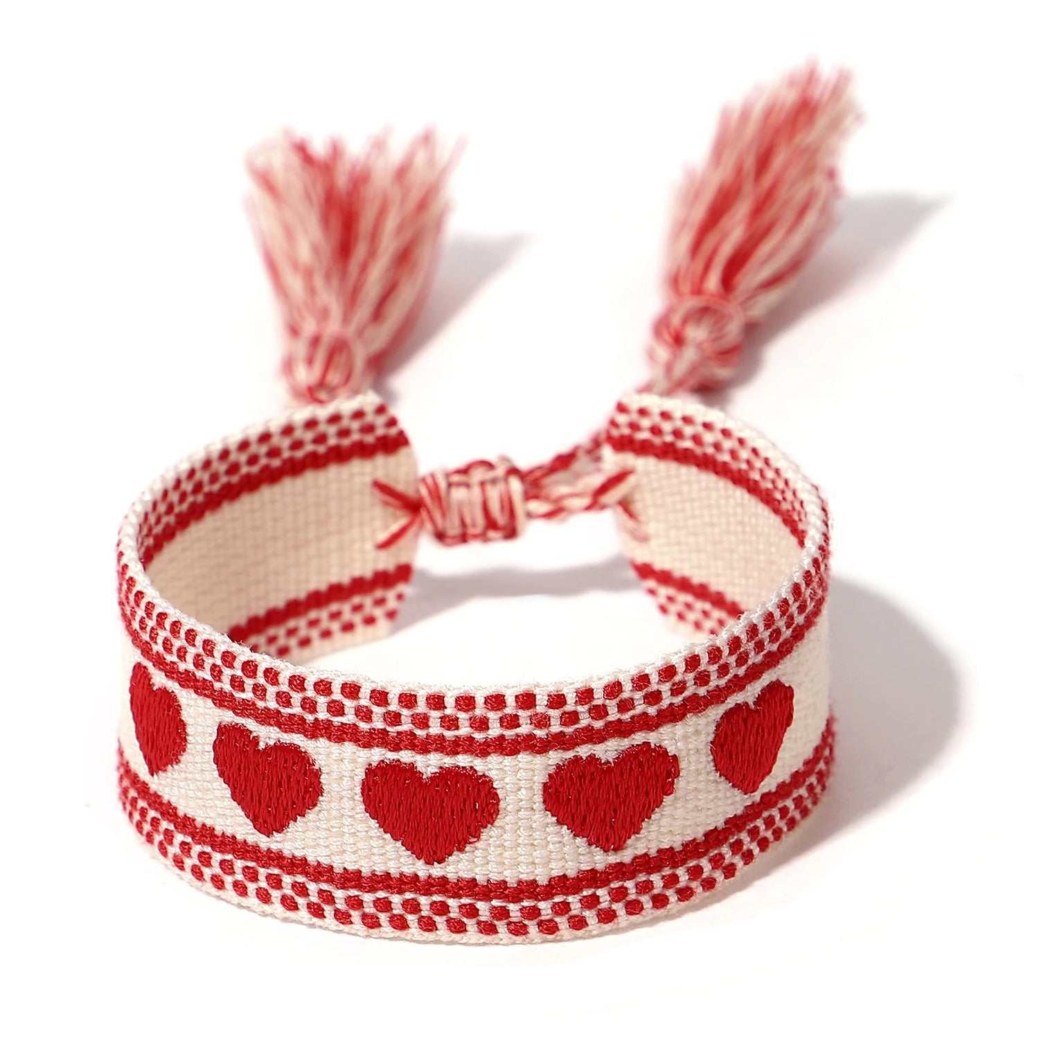 Bracelet en Tissu Femme Cœur