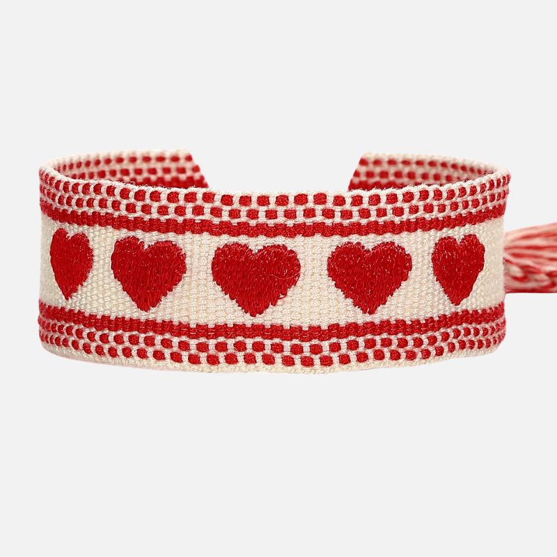 Bracelet en Tissu Femme Cœur