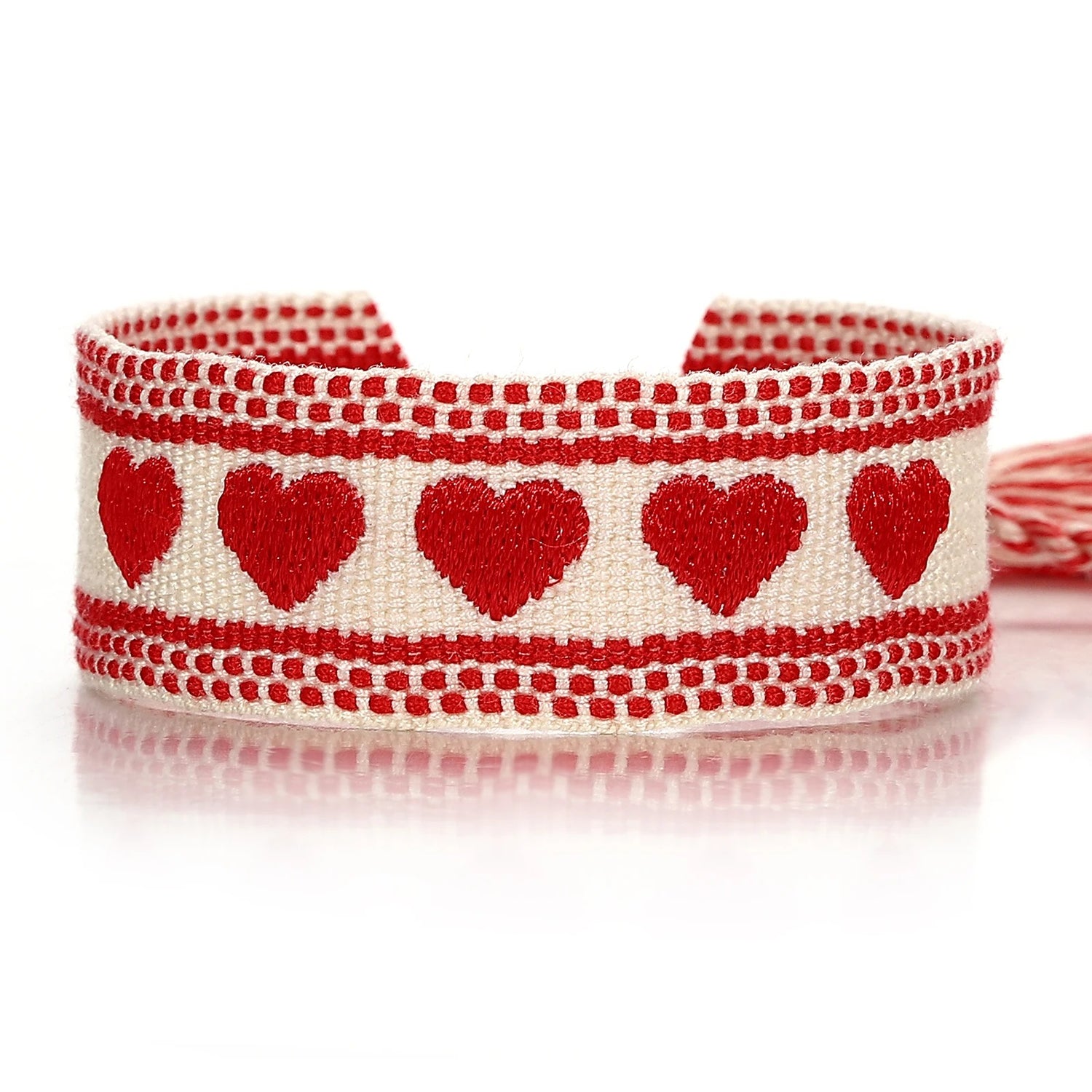 Bracelet en Tissu Femme Cœur