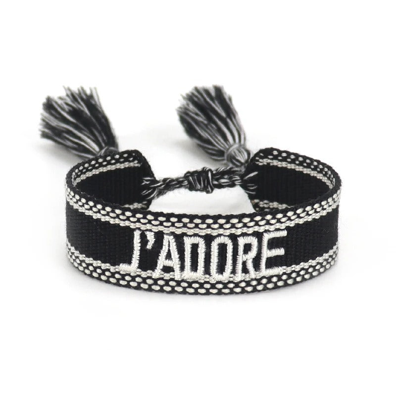 Bracelet en Tissu Femme j'Adore