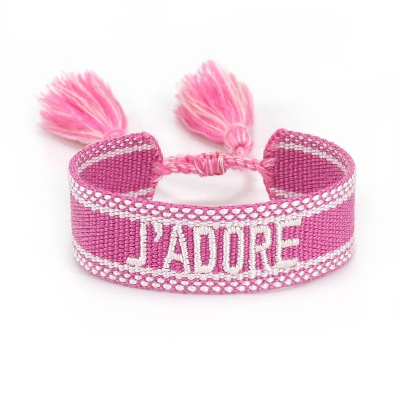 Bracelet en Tissu Femme j'Adore